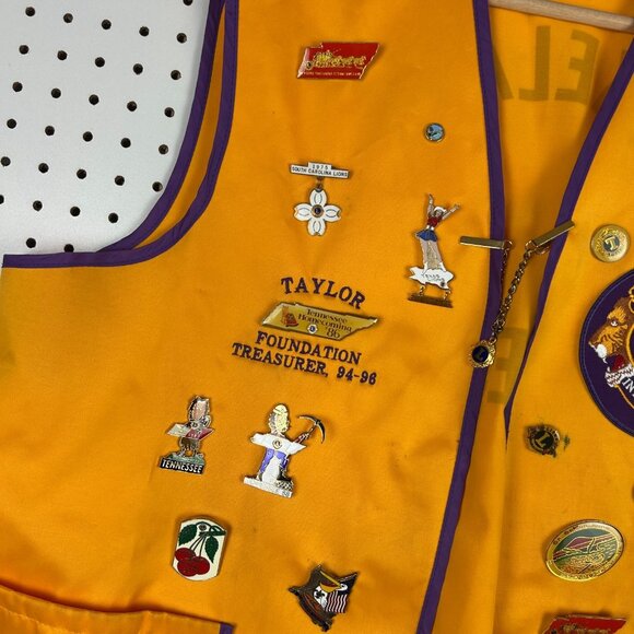 Lions International Member Vest XXL 2XL Pins Buttons 80s Lakeland TN Memphis 90s - Picture 3 of 7